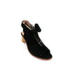 Pre-owned|Bernardo Womens Open Toe Ankle Strap Block Heel Booties Black Suede Size 9.5