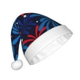 thumbnail image 2 of KLL Christmas Hats for Adults Plush Red White Blue Fireworks Print Santa Hat Xmas Fluffy Santa Claus Hat for Women Men, 2 of 6