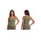 thumbnail image 3 of Camiseta sin mangas acanalada para mujer, elegante camisola sin mangas con tirantes de hebilla metálica y bajo curvado., 3 of 9