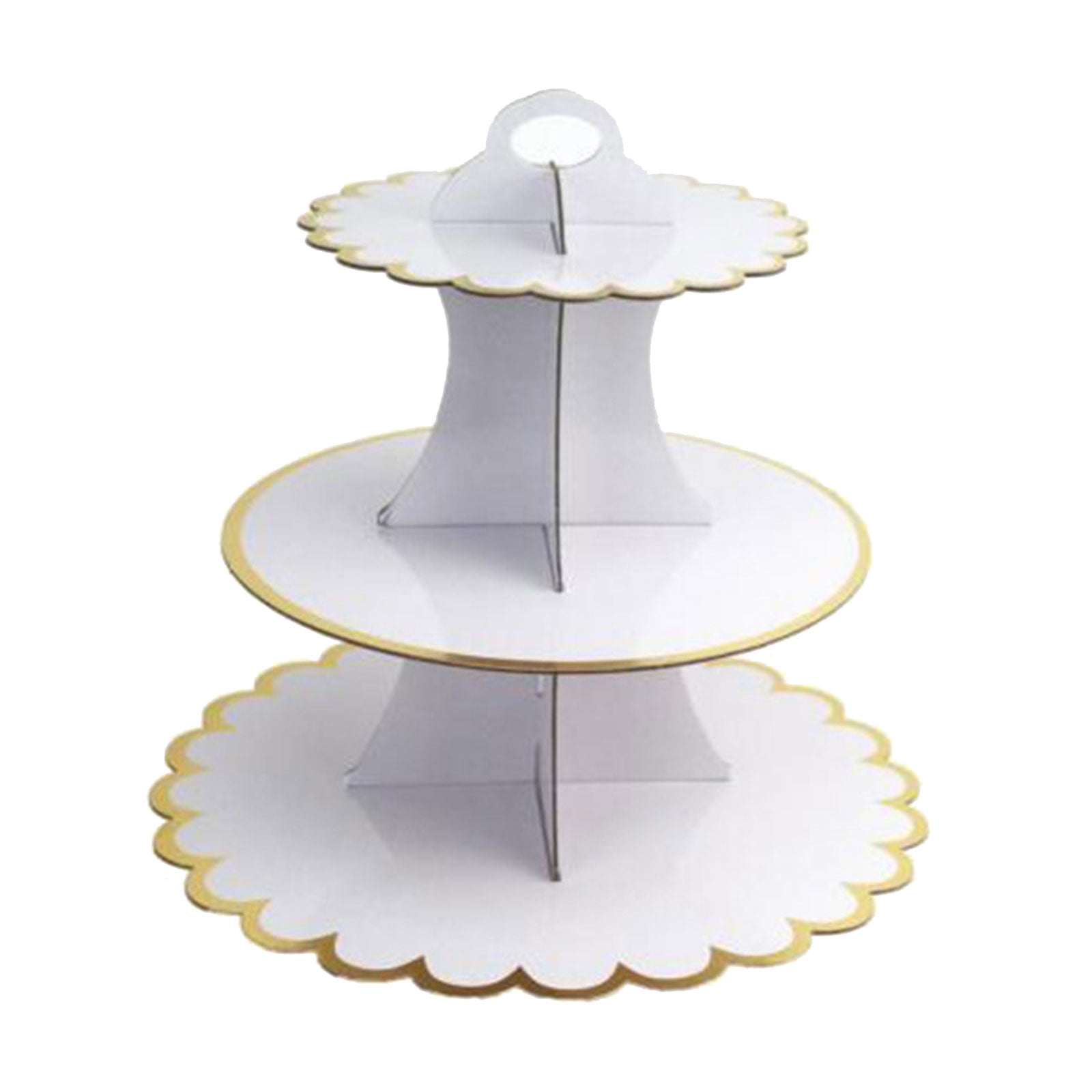 WSSEY Cardboard Cupcake Stand White Cake Display Tower Round Cake