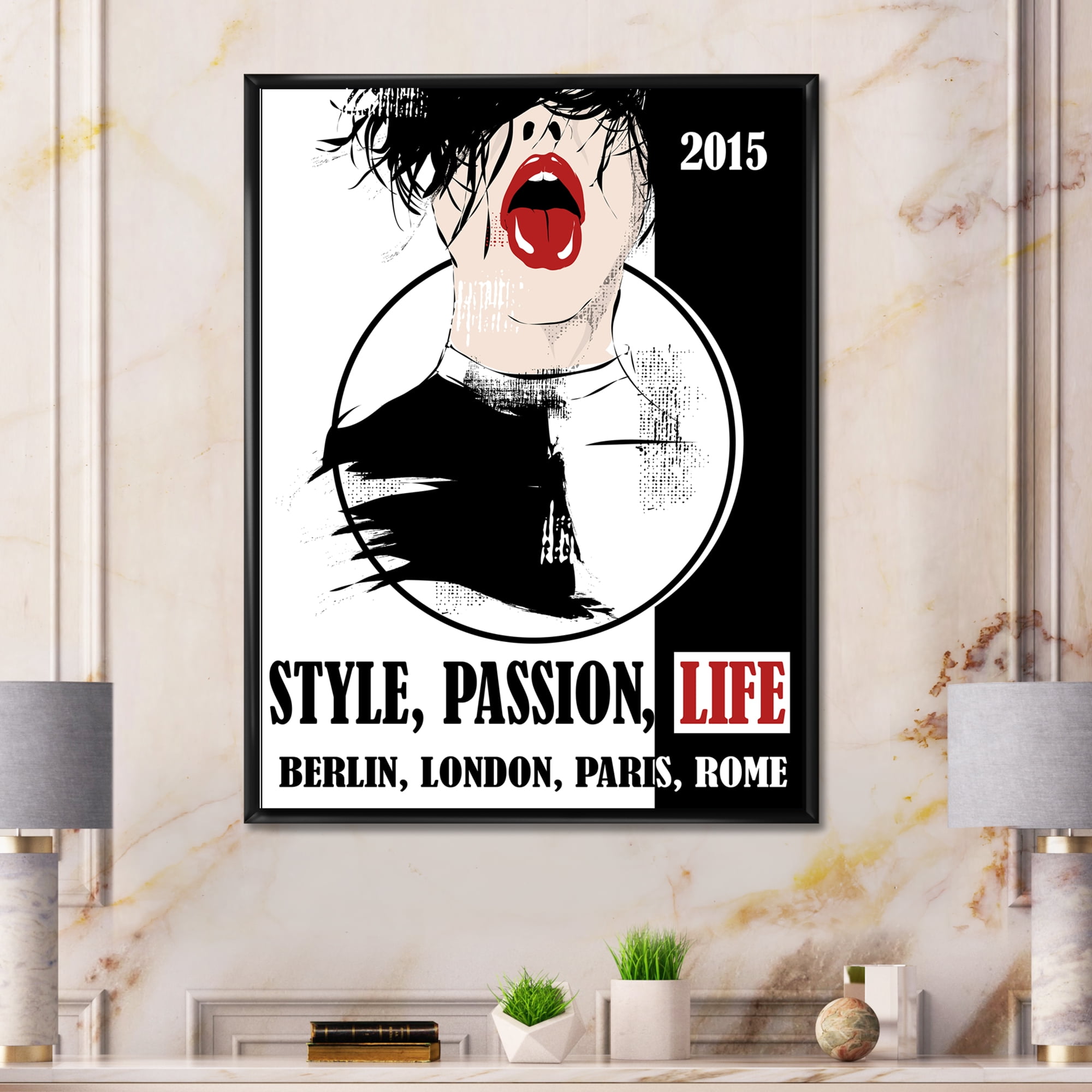Style Passion Life Fashion Woman VIII 16" x 32" Framed Painting Canvas Art Print, by Designart