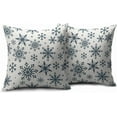 thumbnail image 2 of Dusty Blue Cream Winter Snowflakes Pillow Covers 20x20 Set of 2 Christmas Decorative Throw Pillows Outdoor Farmhouse Xmas Holiday Seasnoal Pillowcases Cushion Case Decor for Home Sofa Couch Bed, 2 of 4