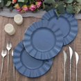 thumbnail image 6 of Balsa Circle 10 Ocean Blue 9" Round Disposable Salad Dinner Plastic Plates Gold Wavy Trim Wedding Party Tableware, 6 of 8