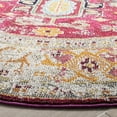 thumbnail image 3 of SAFAVIEH Monaco Amilia Overdyed Geometric Area Rug, Fuchsia/Light Grey, 6'7" x 6'7" Round, 3 of 7