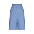 thumbnail image 4 of Tsesme Women’s Capris Jean Elastic Waist Straight Leg Denim Pants with Pockets Summer Casual Versatile Cropped Pants ,S, 4 of 9