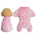 thumbnail image 1 of Pijama de perro Dxhycc con estampado de corazón de forro polar para mascotas pequeñas y medianas, 1 of 6