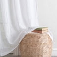 thumbnail image 4 of MKHILL 42x90 White Crushed Sheer Curtains 2 Panels Set, 90 Inch Long Light Filtering Voile Drapes for Living Room Bedroom High Windows, Rod Pocket Window Panels, Each 42" W x 90" L, 4 of 12