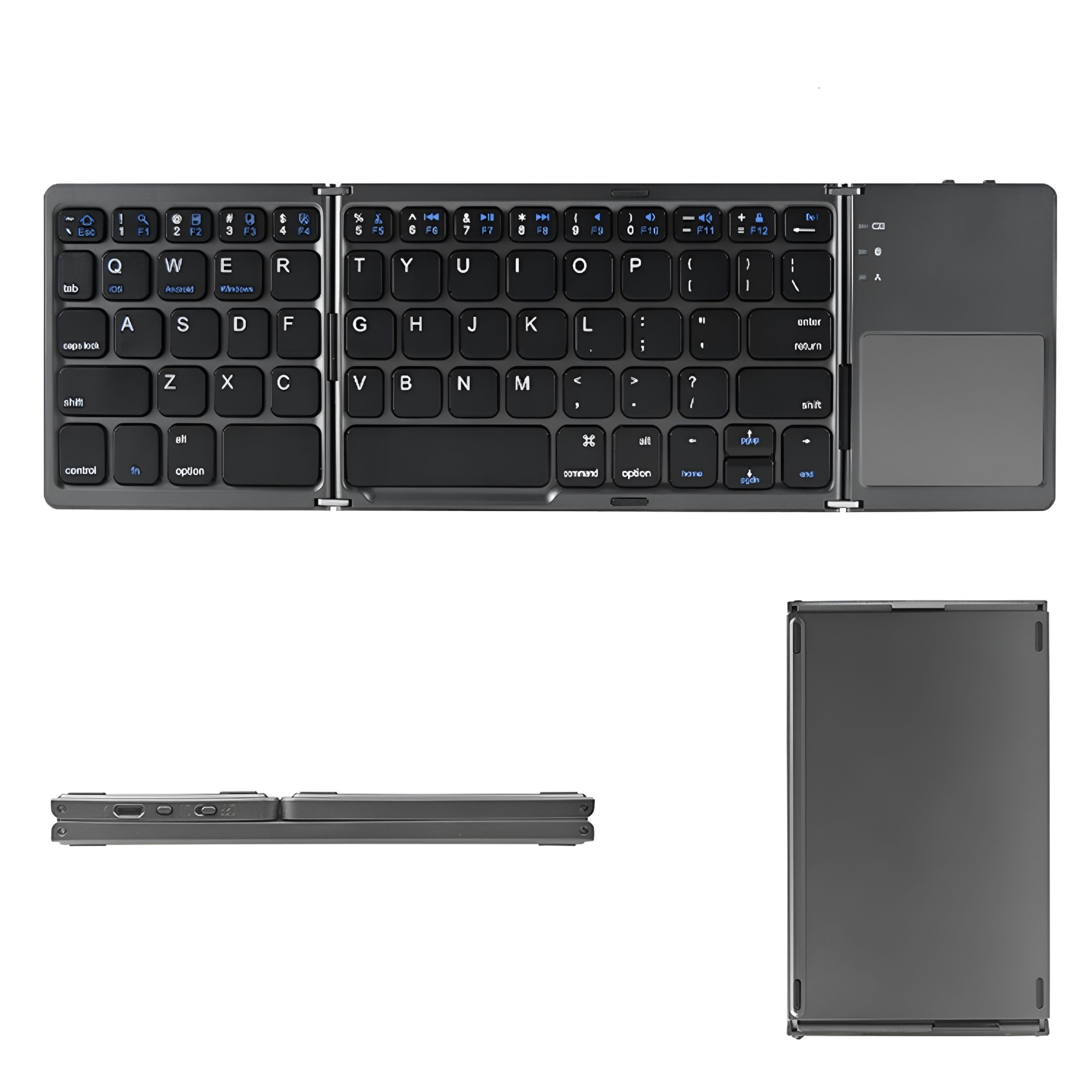 GJX 2026 New Wireless Keyboard Foldable Bluetooth Keyboard Portable Mini Bt Wireless Keyboard with Touchpad for Android Windows Pc Tablet for Office,Travel,Home