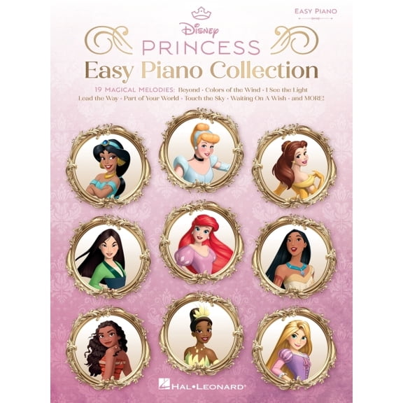 Disney Princess Easy Piano Collection - 19 Songs Arranged for Easy Piano with Lyrics, (Paperback)