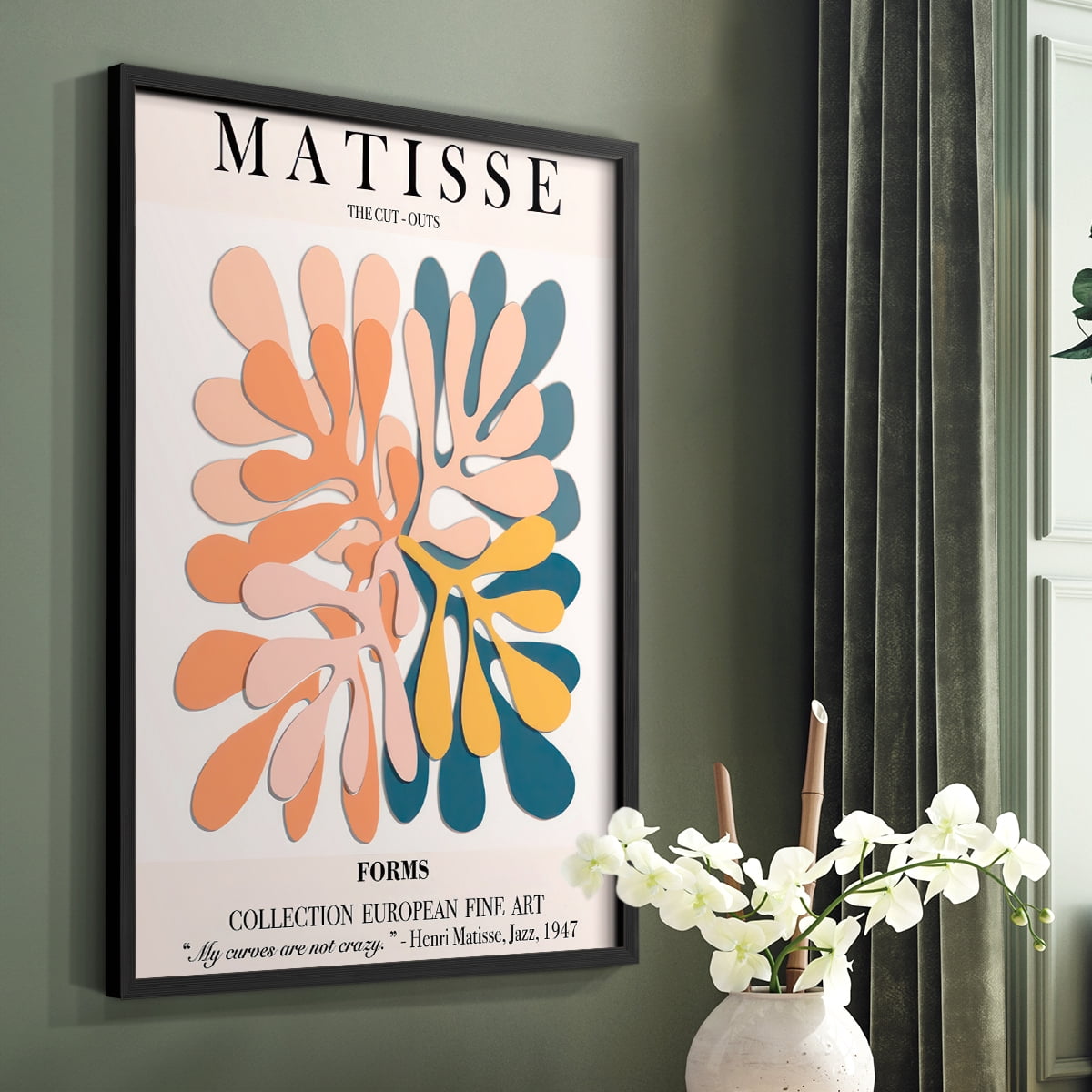 Matisse CXCIV Framed Print in Black Solid Wood 11 x 14 Framed Print