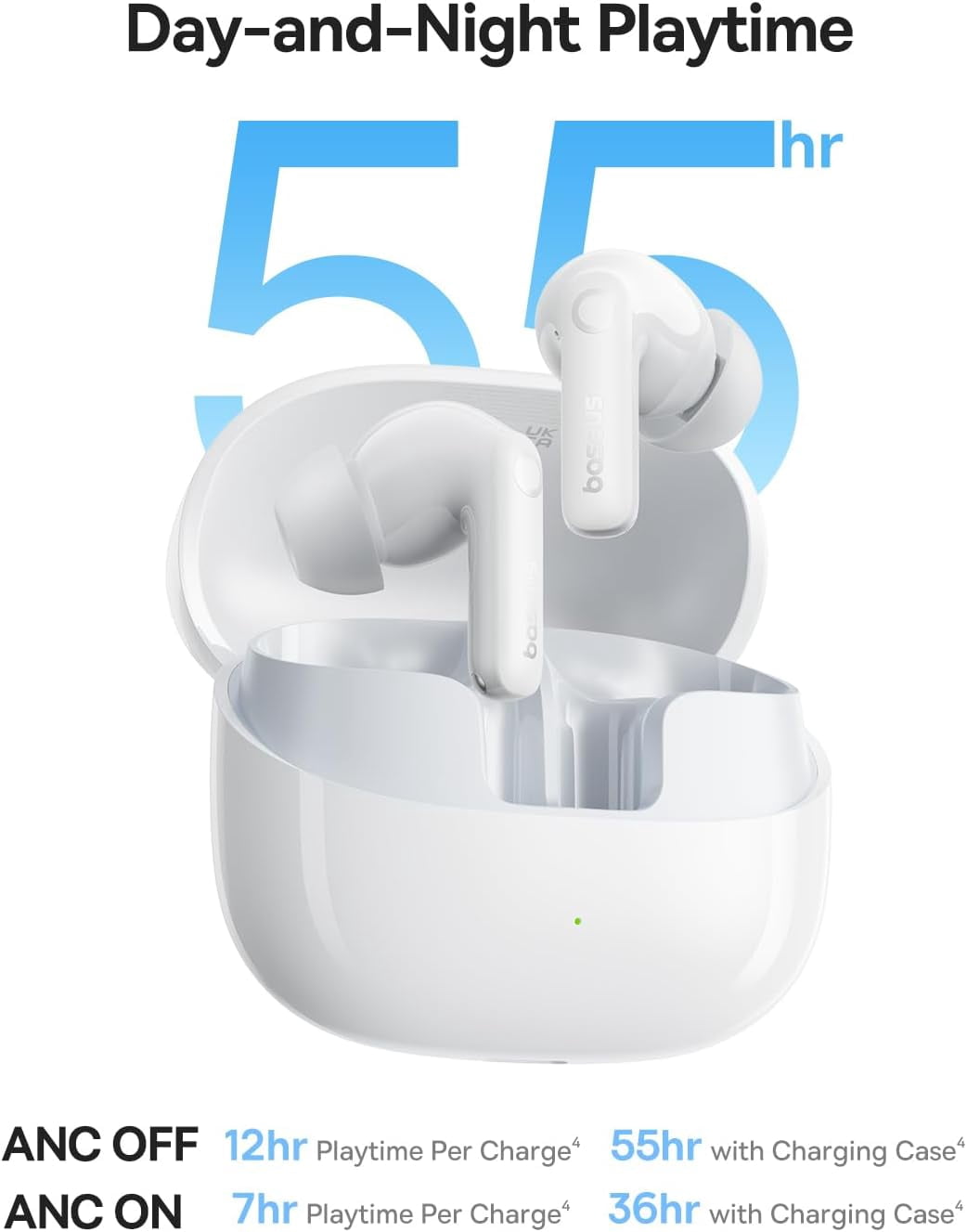 Baseus BP1 Pro Wireless Earbuds, Hi-Res Audio, Adaptive ANC, 55H Playtime, 6 Mics, IP55 Water-Resistant, Bluetooth 6.0, In-Ear Headphones with Charging Case