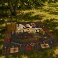 thumbnail image 7 of Forest Cabin And Campfire Within Plaid Border, Soft Flannel Blanket with Rustic Patchwork Illustration Print, Housewarming Gift and Home Decor for Bedroom and Living Room, 7 of 7