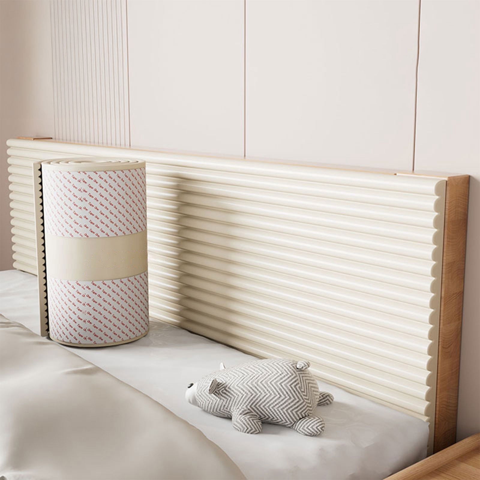 7.8 x 78 Inch Anti Collision Wall Padding Padded Panels 3D Self Adhesive DIY Headboard for Playroom Bedroom Living Room Corner Guards Soft High Elasticity Foam Pads -1 Roll