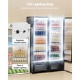thumbnail image 5 of VEVOR Commercial Merchandiser Refrigerator, 11.47 CU.FT Glass Door Display Refrigerator, Upright Beverage Refrigerator Cooler Merchandiser with 4 Adjustable Shelves, Casters, Soft LED Light, Black, 5 of 9
