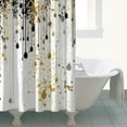thumbnail image 4 of Gold and Black Leaves Floral Shower Curtains for Bathroom All Seasons Country Bathroom Shower Curtain Sets Waterproof Fabric Decor 72×72in with 12 Hooks, 4 of 4