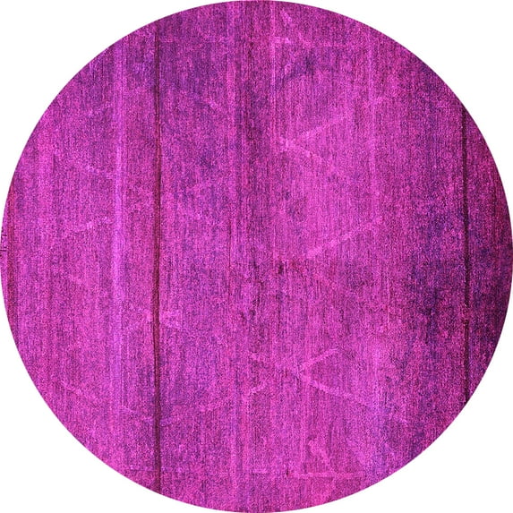 Ahgly Company Indoor Round Oriental Pink Industrial Area Rugs, 3' Round