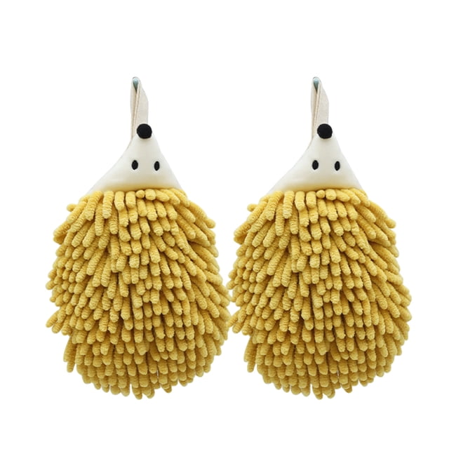Hand Towels for Bathroom Hedgehog Chenille Towel Cute Hanging Handball Towel Thickened Water Absorbent Hanging Multi-Functional Towel Kitchen Hand Towels