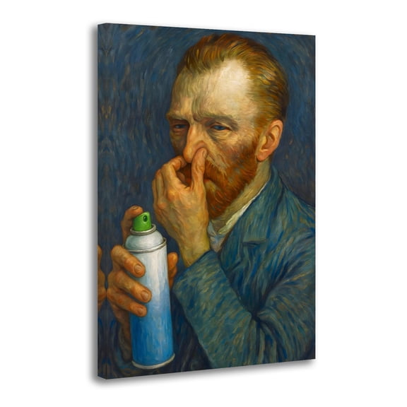 Van Gogh Covered His Nose in The Bathroom Poster Decorative Painting Canvas Wall Art Living Room Posters Bedroom Painting 12x18inch(30x45cm)