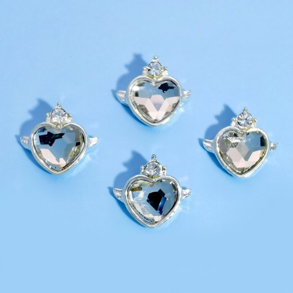 dianhelloya 10Pcs Manicure Ornaments Shiny Visual Effect Creative Shape Faux Diamond Design Sparkling Decorative Alloy 3D DIY Nail Art G