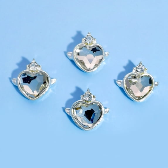 dianhelloya 10Pcs Manicure Ornaments Shiny Visual Effect Creative Shape Faux Diamond Design Sparkling Decorative Alloy 3D DIY Nail Art C