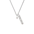 thumbnail image 2 of Delight Jewelry Silvertone Mini Light Pink Crystal Heart Silvertone Hope Anchors the Soul Bar Charm Necklace, 23", 2 of 4