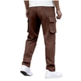 thumbnail image 3 of Chiccall Mens Casual Cargo Pants Stretch Elastic Waist Drawstring Tapered Open Bottom Jogger Sweatpants with Pockets, 3 of 7
