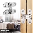thumbnail image 1 of LHCER Table Hinge,Concealed Hinge,Zinc Alloy Hidden Hinges Invisible Concealed Cross Door Hinge Bearing Silver, 1 of 8