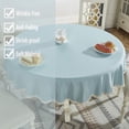 thumbnail image 4 of Heavy Weight Cotton Linen Tablecloth Lace Round Table Cloth for Kitchen Dining Room Tabletop Decoration, 56" - Round, Blue, 4 of 6