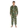 thumbnail image 3 of FORMRS Onesies Pajama for Adults Unisex Hoodie Winter Jumpsuit One Piece Sleepwear, Sizes S-2XL, Orange Flowers, 3 of 7