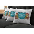 thumbnail image 5 of Ambesonne Saying Throw Pillow Cover 4 Pack, Wake up and Be Text, 24", Sky Blue Dark Coral, 5 of 5