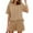 Khaki, variant on Abomasnow Lounge Sets for Women Casual Short Sleeve Crew Neck T-Shirts and Elastic Waist Shorts 2 Piece Soild Color Pajama Outfits