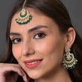 thumbnail image 2 of SOHI Gold-Plated Green Pearl Beaded Jewellery Set, 2 of 5