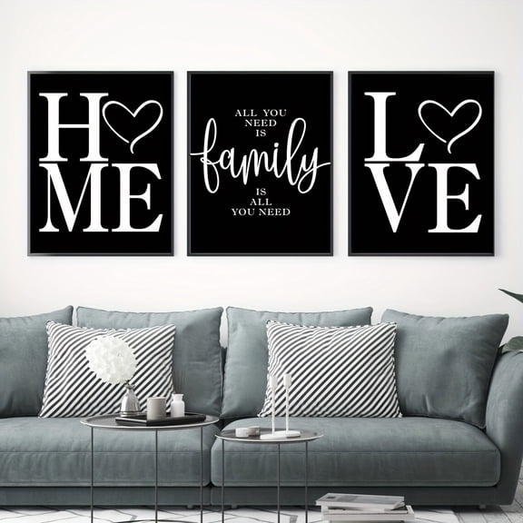3pcs Home Love Family Poster Quotes Canvas Painting Wall Art Wall Decor Bedroom Decor Living Room Decor Home Decoration Unframed