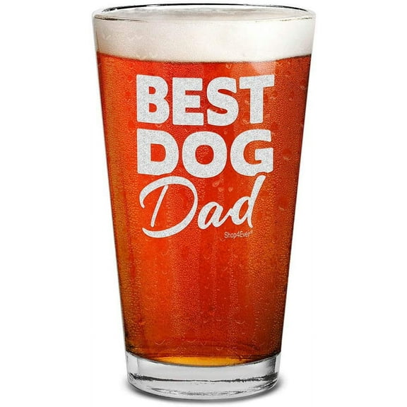 Shop4Ever® Best Dog Dad Engraved Beer Pint Glass Father's Day Gift for Dad (16 oz.)