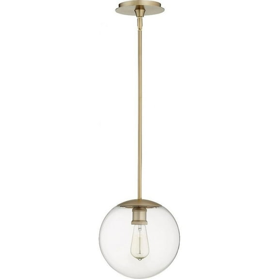 1 Light Globe Pendant in Transitional Style 10 inches Wide By 10 inches High-Aged Brass Finish Bailey Street Home 183-Bel-2811264