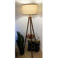 thumbnail image 5 of Mid Century Floor Lamp, Floor Lamp with Shelves, Wood Tripod Floor Lamp, Wooden Corner Lamp, Standing Lamp, 10 "W x 65 "H x 10 "D, Lamp for Living Room Bedroom Office Home Decor, 5 of 5