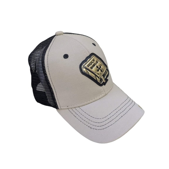Bible Liquid Metal Style Christian Mesh Back Khaki Hat Cap