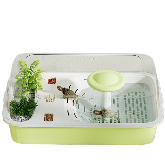 Tanque de alimentación de tortugas for uso doméstico con mesa trepadora cubierta y tablero