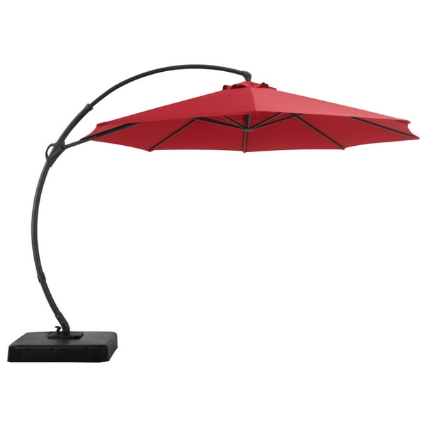 LAUSAINT HOME 11FT Deluxe Patio Umbrella with Base,Outdoor Large Hanging Cantilever Curvy