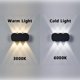 thumbnail image 2 of Lámpara de pared LED 6w Luz de pared de aluminio Ip65 Lámpara impermeable para interiores y exteriores Frosted Up Down Lights para sala de estar Dormitorio Jardín Pasillo 2800-3200k. Afortunado Sencillez, 2 of 5
