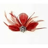 Feather Hair Clip, Red