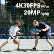 AKASO Brave 4Pro 4K Action Camera, 5X Zoom Wifi Waterproof Camera 131 Feet Underwater Camera W/ 2.0 EIS,Touch Screen, Support External Mic&Remote Control