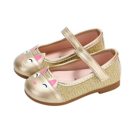

Frcolor 1 Pair Cat Design Leather Children Shoes Breathable Toddler Shoes Shoes Leisure Shoes for Baby Girls (Golden-Size 26)