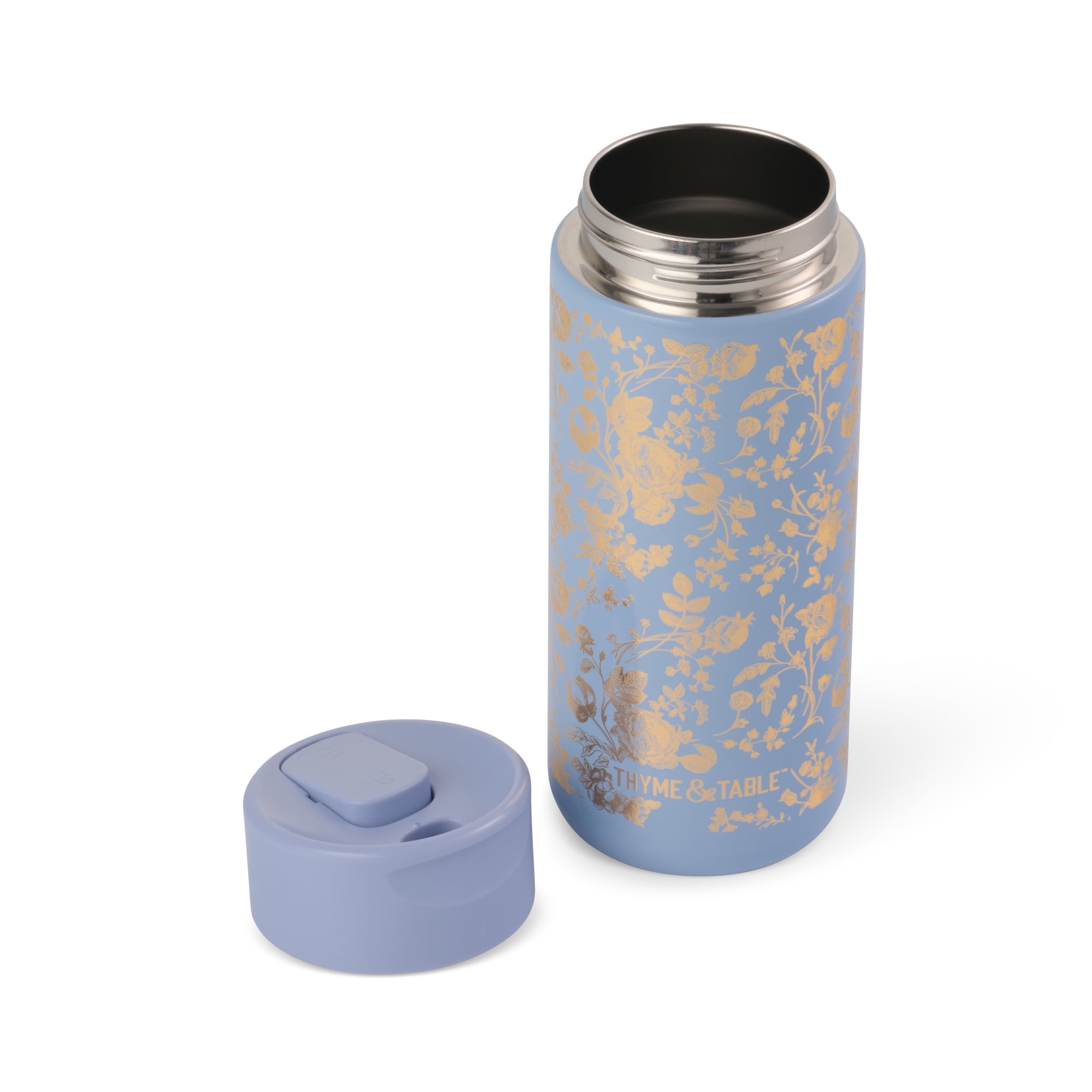 Thyme & Table 22oz Stainless Steel Coffee Tumbler, Blue Floral
