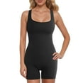 thumbnail image 1 of 2025 Women's Jumpsuit Women Yoga Rompers Workout off Shoulder Romper Ribbed Square Neck Sleeveless New Jumpsuits for, 1 of 5