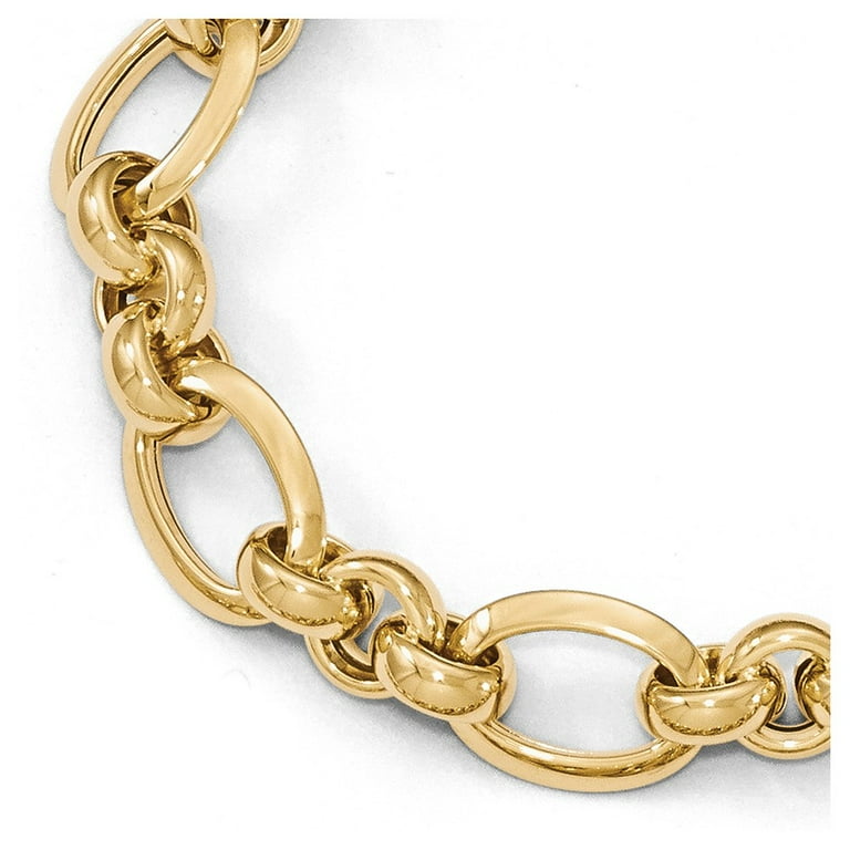 14k Yellow Gold Bracelet with Secure Lobster Lock Clasp 7.5
