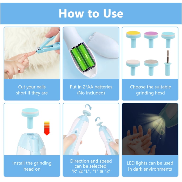 BUSATIA 20-in-1 Electric Baby Grooming Kit, Blue photo 3