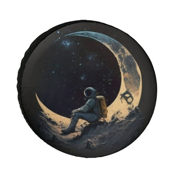 Astronaut And Planet Graphic (12) Spare Tire Cover,Universal Wheel Tire Cover for Trailer, RV, SUV, Truck,Camper And Many Vehicle,Weatherproof Tire Protectors