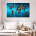 thumbnail image 2 of Elephant Stock Ocean World Map Wall Art - Horizontal Multi Panel Canvas - Living Room Wall Decor - Map Multi Panel - Teal And Gray Decor - 50" x 32", 2 of 8