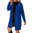 thumbnail image 3 of uublik Jackets for Women Trendy Blue Outdoor Open Front Casual Long Fall Winter Coat with Pockets, 3 of 5